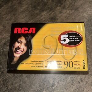 RCA RC90 Normal Bias 90 min Audio Cassette - 5 Pack. New -Sealed NOS Blank